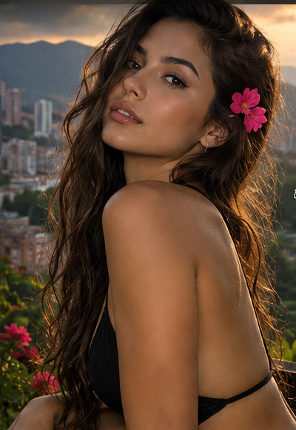 Retrato editorial de una creadora colombiana adulta
